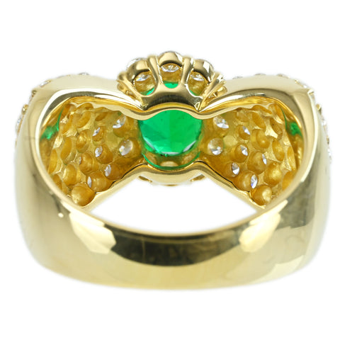 【中古】K18YG EMERALD RING エメラルドリング E0.97ct D1.60ct 10.3g #12