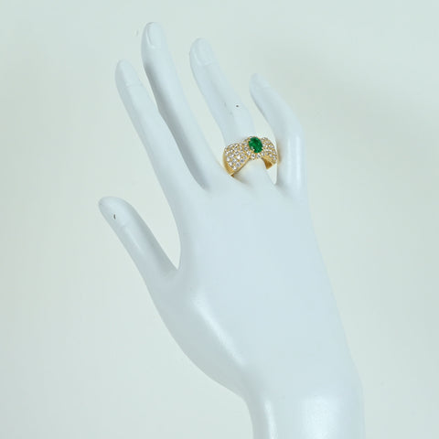 【中古】K18YG EMERALD RING エメラルドリング E0.97ct D1.60ct 10.3g #12