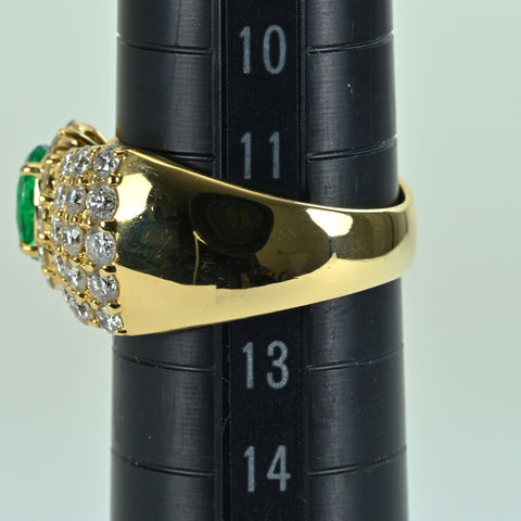 【中古】K18YG EMERALD RING エメラルドリング E0.97ct D1.60ct 10.3g #12