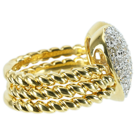 【中古】K18YG DIAMOND RING ダイヤモンドリング D1.01ct 10.5g #9.5