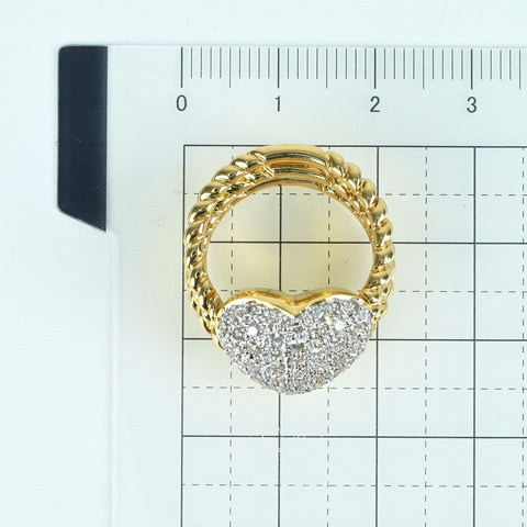 【中古】K18YG DIAMOND RING ダイヤモンドリング D1.01ct 10.5g #9.5