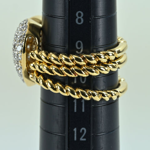 【中古】K18YG DIAMOND RING ダイヤモンドリング D1.01ct 10.5g #9.5