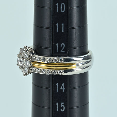 【中古】PT900/K18YG DIAMOND RING ダイヤモンドリング D0.76ct 10.5g #13