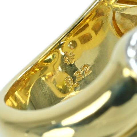 【中古】ジュエルスタジオ 18K/PT900 スフェーン/イエローサファイヤリング 3.41ct 0.98ct D0.32 18.3g #13