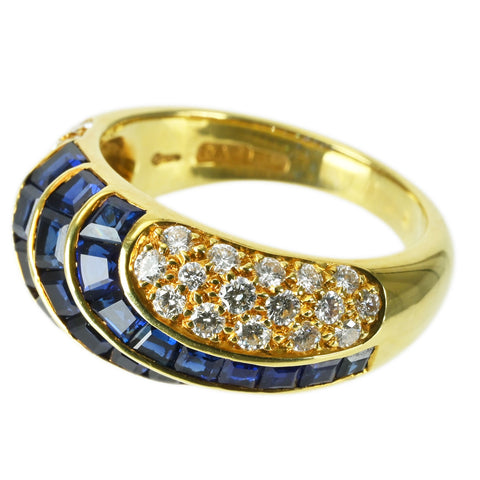 【中古】QUEEN（平和堂貿易） K18YG SAPPHIRE RING サファイア/ダイヤモンドリング 7.0g #12