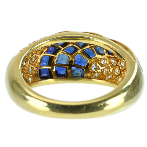 【中古】QUEEN（平和堂貿易） K18YG SAPPHIRE RING サファイア/ダイヤモンドリング 7.0g #12