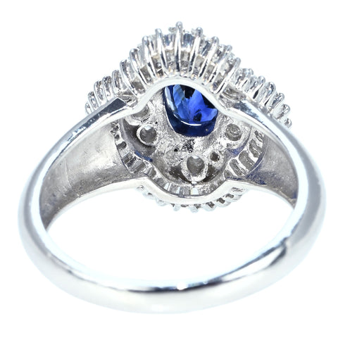 【中古】PT900 SAPPHIRE RING サファイアリング  S1.11ct D0.75ct 8.2g #14