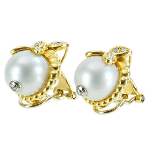 [Used] QUEEN Heiwado Boeki Queen K18YG Pearl Earrings P10.2-10.5mm 11.2g ONE PRICE