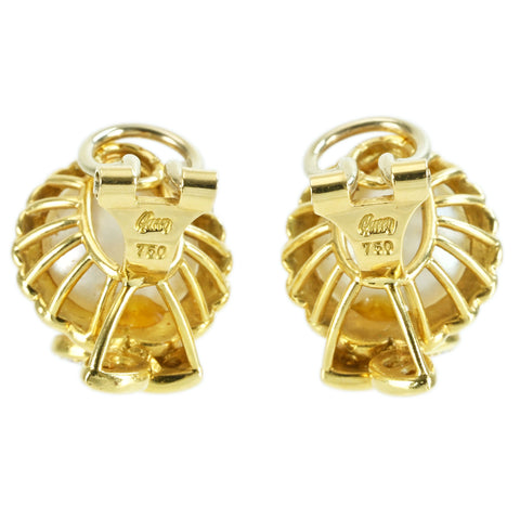 [Used] QUEEN Heiwado Boeki Queen K18YG Pearl Earrings P10.2-10.5mm 11.2g ONE PRICE