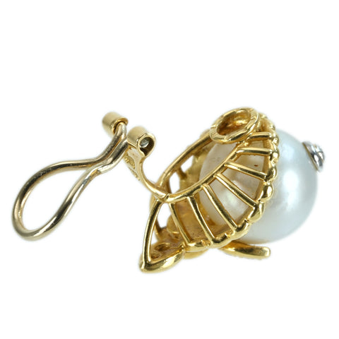 [Used] QUEEN Heiwado Boeki Queen K18YG Pearl Earrings P10.2-10.5mm 11.2g ONE PRICE
