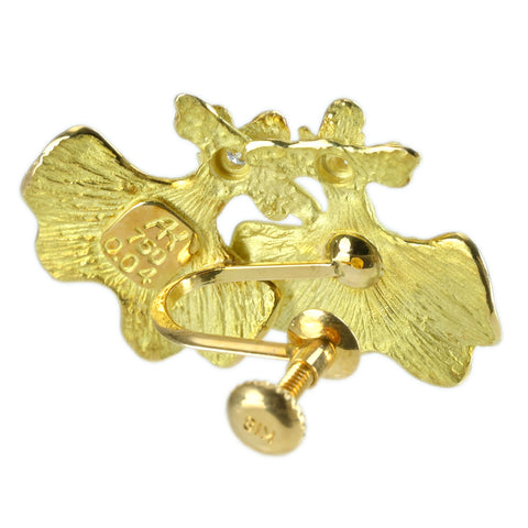 【中古】 AKコレクション池田啓子 K18YG DIAMOND EARRING ダイヤモンドイヤリング D0.08ct 5.7g