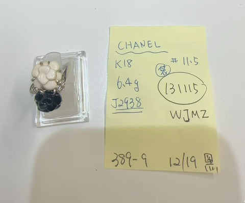 【中古】CHANELシャネル  K18WG ONIX/CHALCEDONY RING オニキス/カルセドニーリング 6.4g #11.5 ONE PRICE