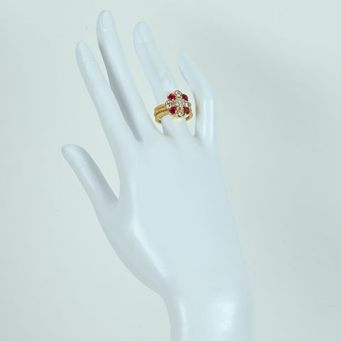 【中古】 K18YG RUBY RING ルビーリング R1.35ct D0.78ct 10.0g #10