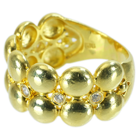 【中古】 K18YG DIAMOND RING ダイヤモンドリング D0.15ct 7.0g #14.5