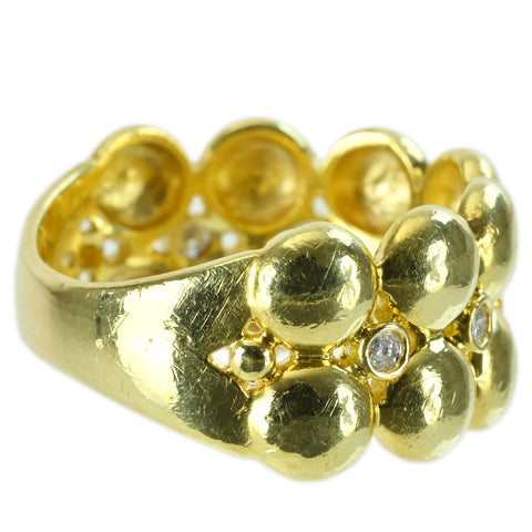【中古】 K18YG DIAMOND RING ダイヤモンドリング D0.15ct 7.0g #14.5
