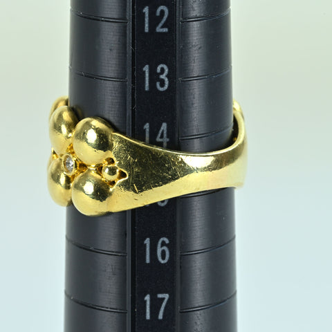 【中古】 K18YG DIAMOND RING ダイヤモンドリング D0.15ct 7.0g #14.5
