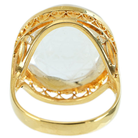 【中古】K18YG QUARTZ RING クォーツリング 6.8g #11
