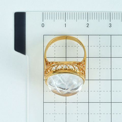 【中古】K18YG QUARTZ RING クォーツリング 6.8g #11