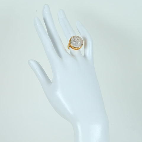 【中古】K18YG QUARTZ RING クォーツリング 6.8g #11