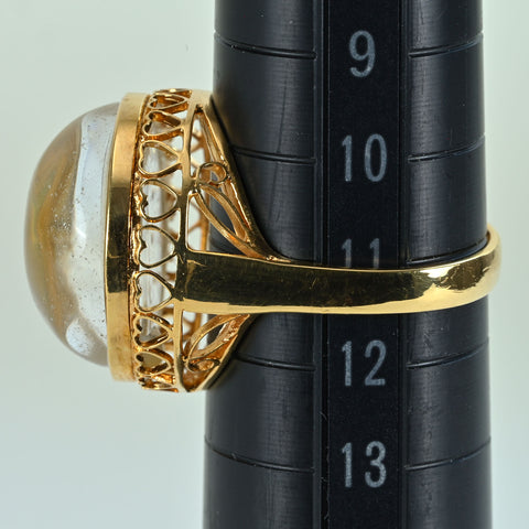 【中古】K18YG QUARTZ RING クォーツリング 6.8g #11