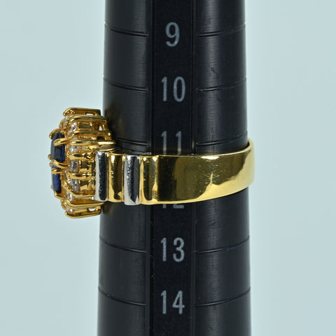 【中古】K18/PT900 SAPPHIRE RING サファイアリング S0.50ct D0.43ct 6.9g #11.5