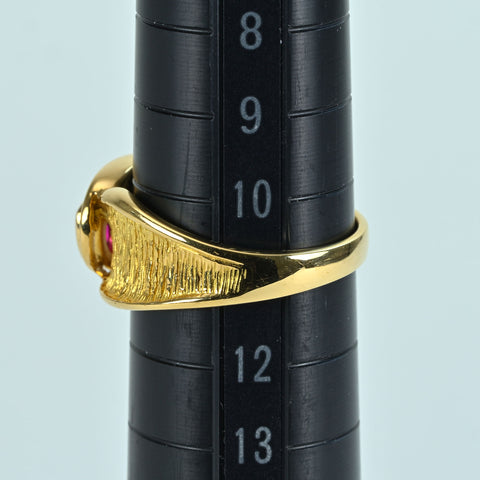 【中古】K18YG RUBY RING ルビーリング R0.25ct D0.09ct 5.8g #11