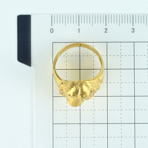 【中古】K18YG SAPPHIRE RING サファイアリング D0.02ct 5.6g #11.5
