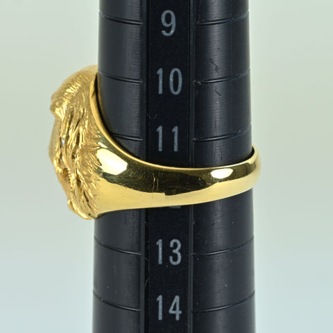 【中古】K18YG SAPPHIRE RING サファイアリング D0.02ct 5.6g #11.5