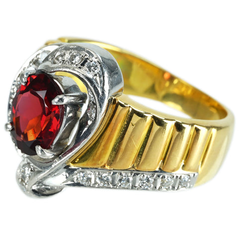 【中古】K18/PT900 GARNET RING ガーネットリング D0.20 8.9g #13
