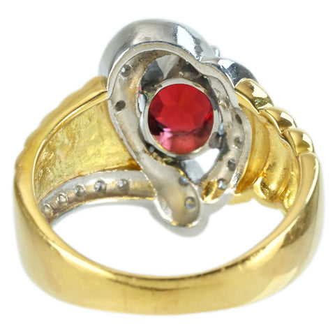 【中古】K18/PT900 GARNET RING ガーネットリング D0.20 8.9g #13