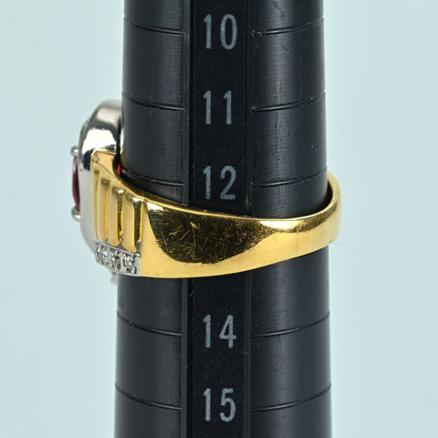 【中古】K18/PT900 GARNET RING ガーネットリング D0.20 8.9g #13