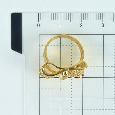 【中古】K18YG DIAMOND RING ダイヤモンドリング D0.35ct 5.5g #10