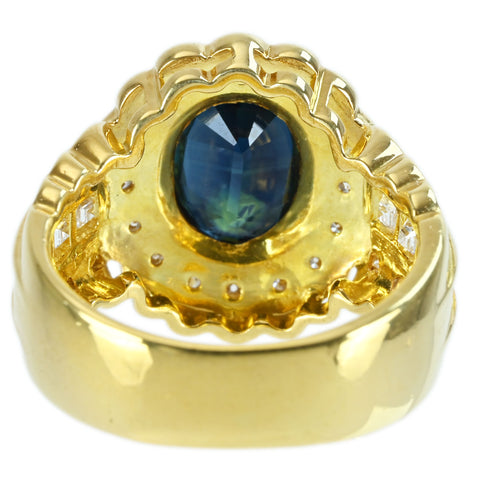 【中古】K18YG SAPPHIRE RING サファイアリング S2.50ct D0.72ct 7.8g #9