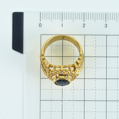 【中古】K18YG SAPPHIRE RING サファイアリング S2.50ct D0.72ct 7.8g #9
