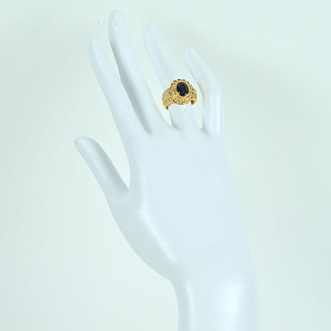 【中古】K18YG SAPPHIRE RING サファイアリング S2.50ct D0.72ct 7.8g #9