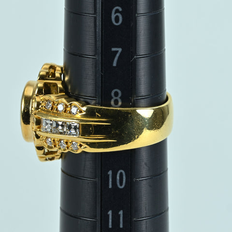【中古】K18YG SAPPHIRE RING サファイアリング S2.50ct D0.72ct 7.8g #9