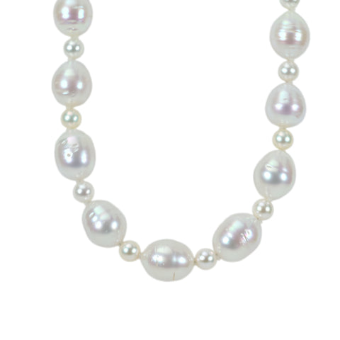 【中古】 SV BAROQUE PEARL NECKLACE バロックパールネックレス 10-12mm 88g