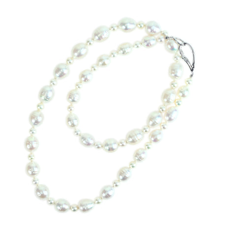 【中古】 SV BAROQUE PEARL NECKLACE バロックパールネックレス 10-12mm 88g