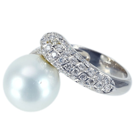【中古】 PT900 SOUTH SEA PEARL RING 白蝶南洋パールリング P12.6mm D1.00ct 14.3g #11.5