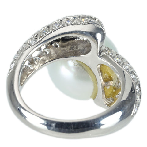 【中古】 PT900 SOUTH SEA PEARL RING 白蝶南洋パールリング P12.6mm D1.00ct 14.3g #11.5