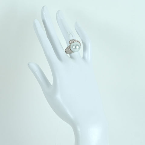 【中古】 PT900 SOUTH SEA PEARL RING 白蝶南洋パールリング P12.6mm D1.00ct 14.3g #11.5