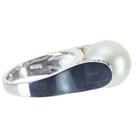 [Used] PT900 SOUTH SEA PEARL RING White South Sea Pearl Ring P11.8mm D0.26ct 13.7g #14 