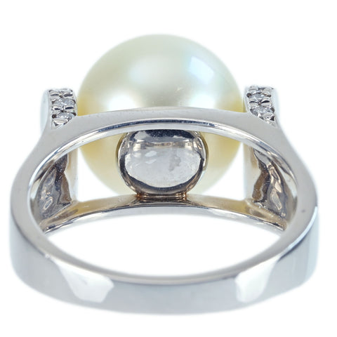 [Used] PT900 SOUTH SEA PEARL RING White South Sea Pearl Ring P11.8mm D0.26ct 13.7g #14 