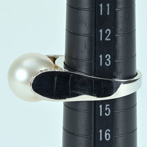 [Used] PT900 SOUTH SEA PEARL RING White South Sea Pearl Ring P11.8mm D0.26ct 13.7g #14 