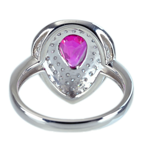 【中古】PT900 RUBY RING タイ産 ルビーリング R1.143ct D0.53ct GIA鑑別書 4.9g #11.5