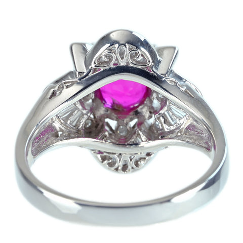 【中古】PT900 RUBY RING タイ産 ルビーリング R1.20ct D0.45ct GIA/日宝協 鑑別書 6.5g #10