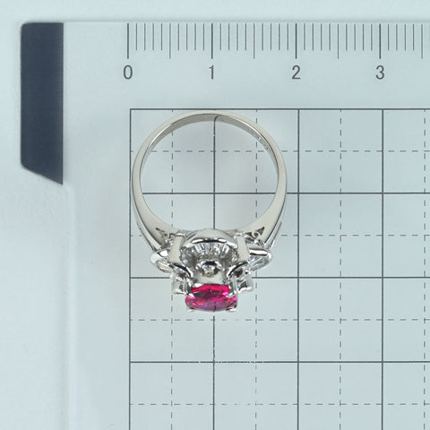 【中古】PT900 RUBY RING タイ産 ルビーリング R1.20ct D0.45ct GIA/日宝協 鑑別書 6.5g #10