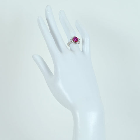 【中古】PT900 RUBY RING タイ産 ルビーリング R1.01ct D0.58ct GIA鑑別書 5.1g #11