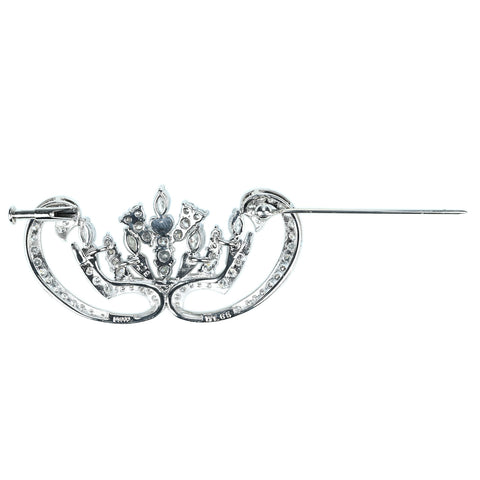 【中古】PT900 DIAMOND BROOCH ダイヤモンドブローチ D1.65ct D0.79ct 13.8g