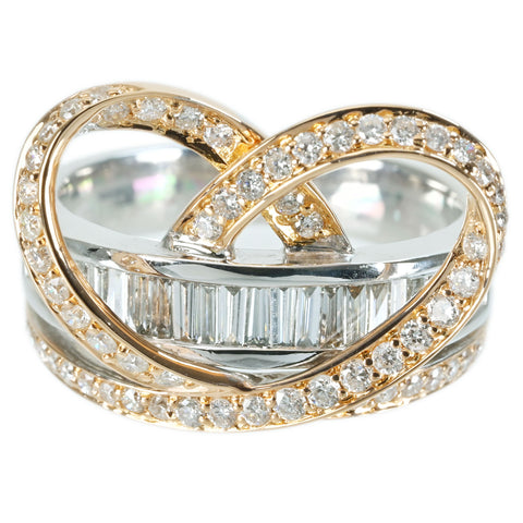 【中古】K18WG/K18PG DIAMOND RING ダイヤモンドリング D1.13ct 8.5g #12.5